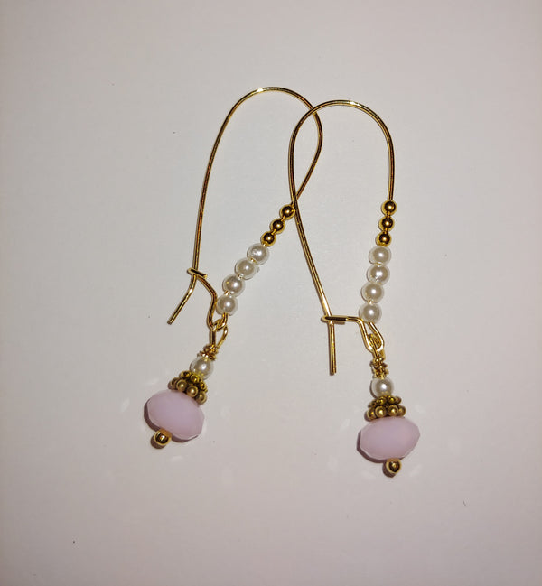 Sweet and Simple Gold & Pink Earring