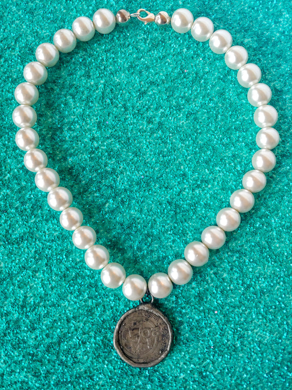 Custom Designed Pearl & Coin Necklace