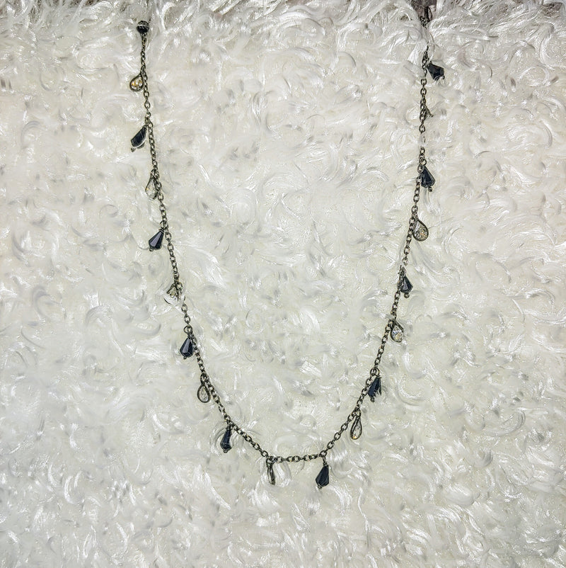 Black & AB swarovski crystals Elegant Choker Necklace