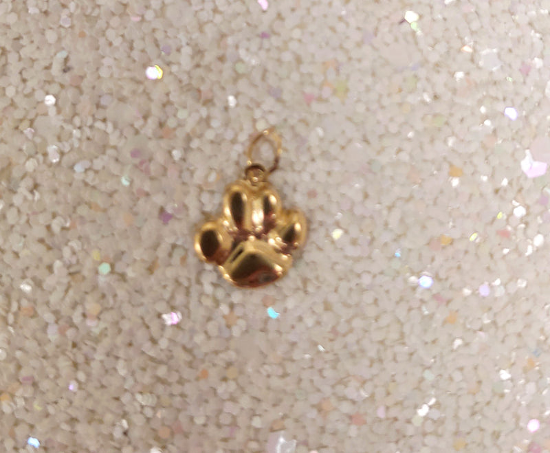 Paw Print gold necklace