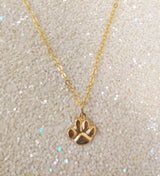 Paw Print gold necklace