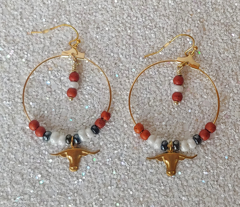 Longhorn Mascot Earrings