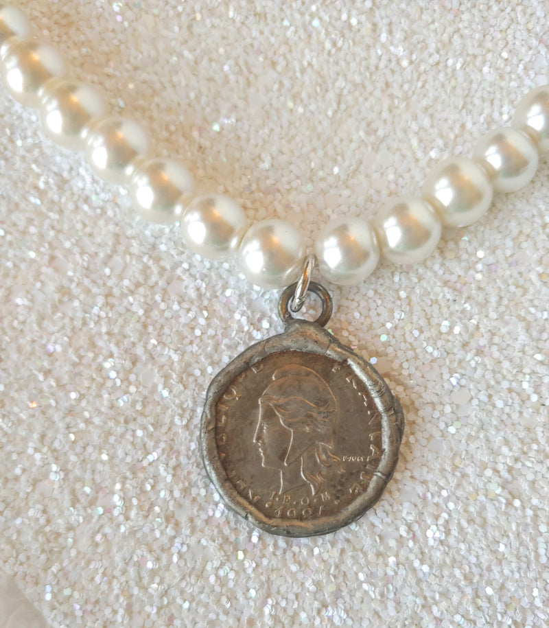 Custom Designed Pearl & Coin Necklace