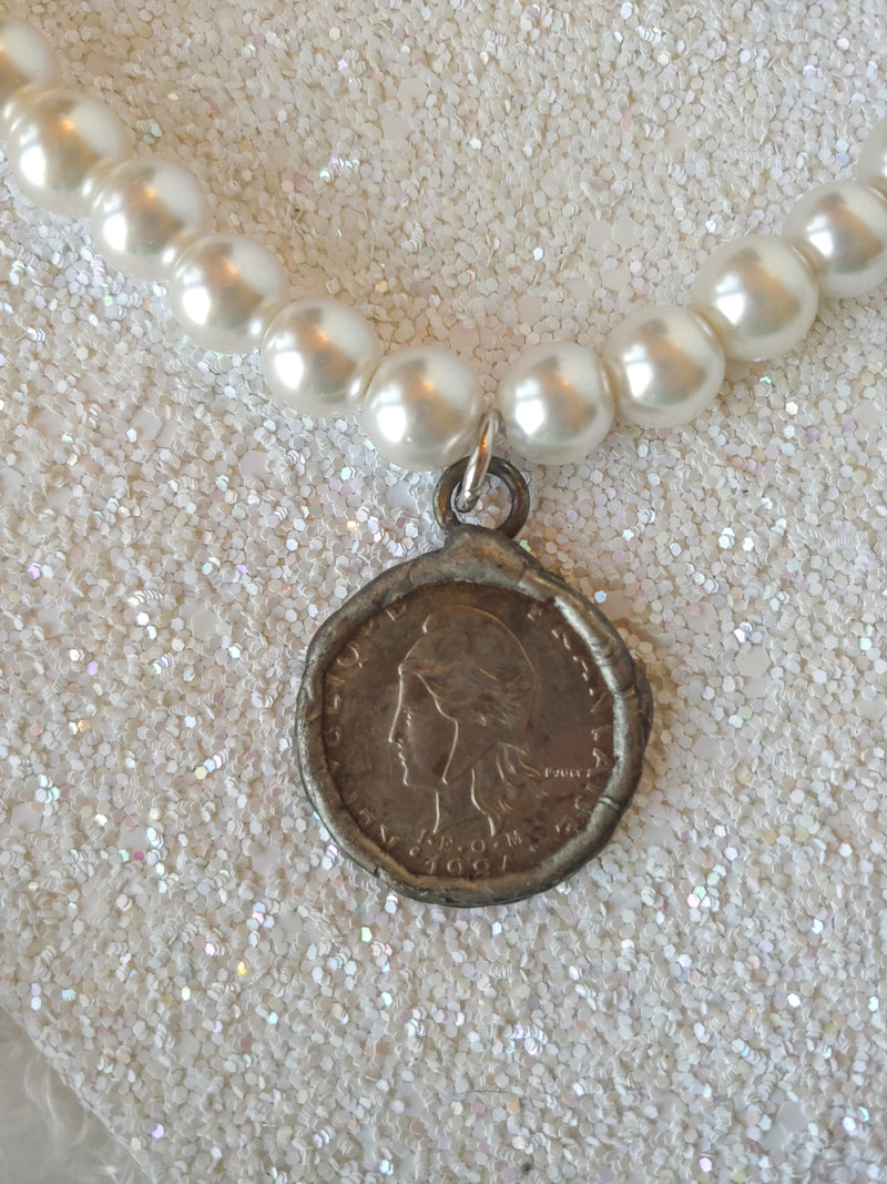 Custom Designed Pearl & Coin Necklace