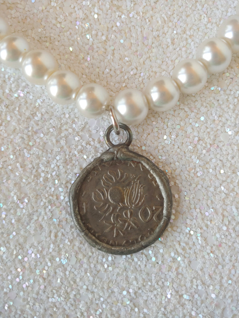 Custom Designed Pearl & Coin Necklace