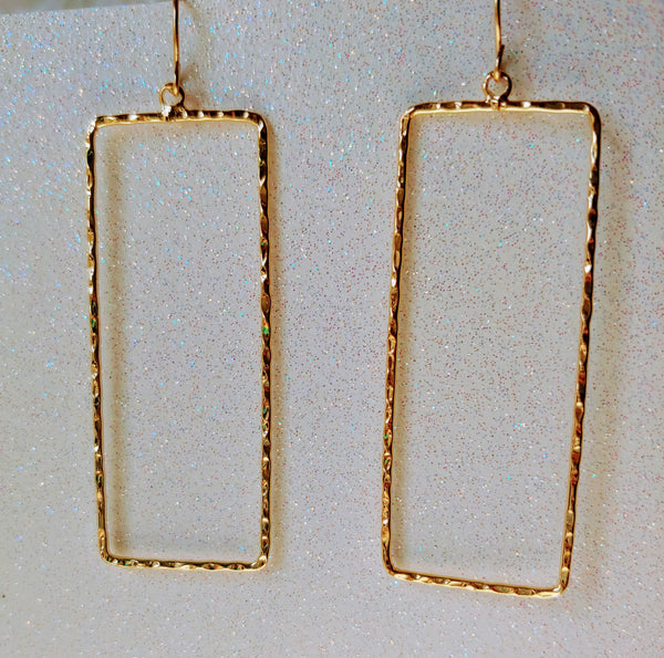 Gold Rectangle Earrings