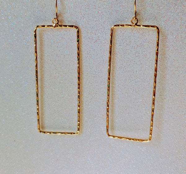 Gold Rectangle Earrings