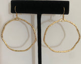 Hammered Gold Hoop Earrings