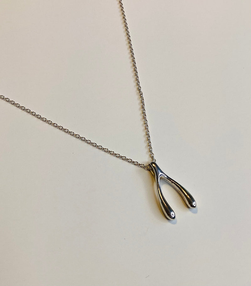 Wishbone necklace in sterling silver