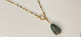 Authentic Turquoise w/14k gold chain necklace