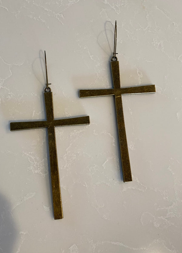 Bold beautiful cross earrings