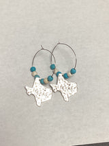 Texas beaded hoop earrings