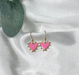 14k Gold & Hot Pink Earrings