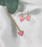 14k Gold & Hot Pink Earrings