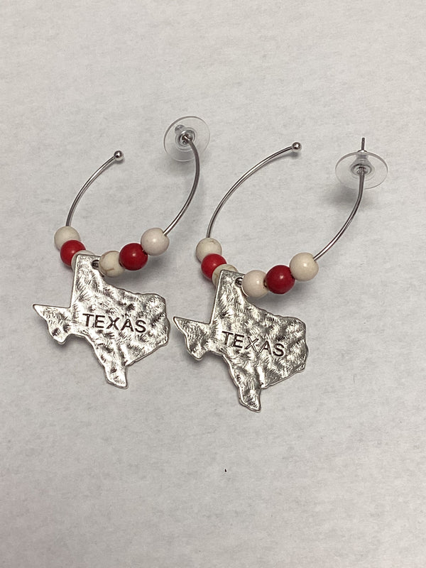 Texas beaded hoop earrings