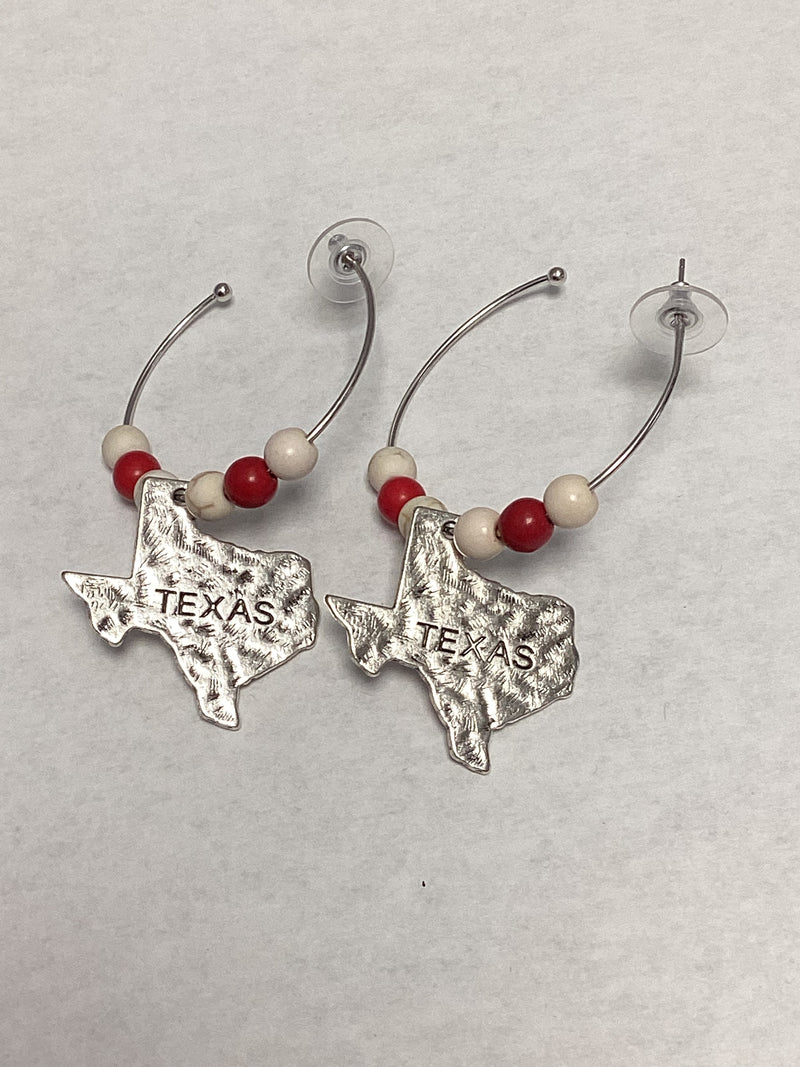 Texas beaded hoop earrings