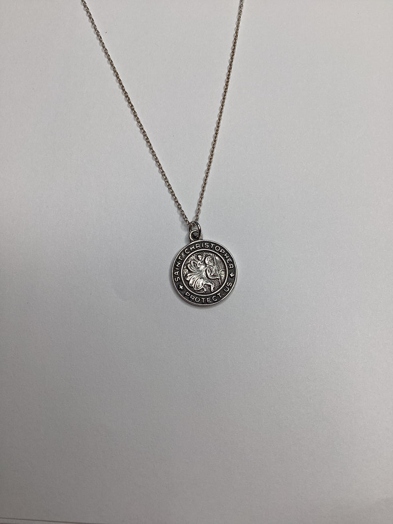 Saint Christopher necklace sterling silver