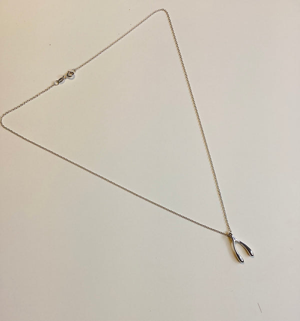 Wishbone necklace in sterling silver