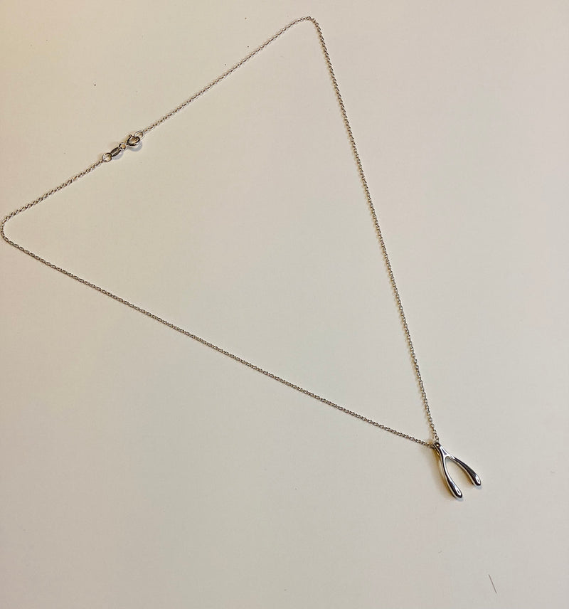 Wishbone necklace in sterling silver