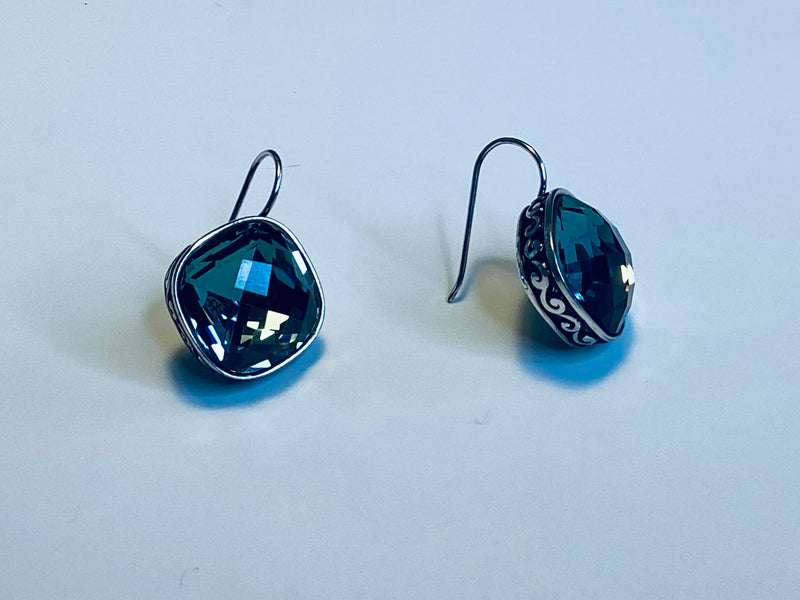 Deep blue aquarium earrings