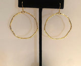 Hammered Gold Hoop Earrings