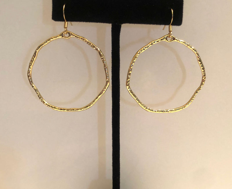 Hammered Gold Hoop Earrings