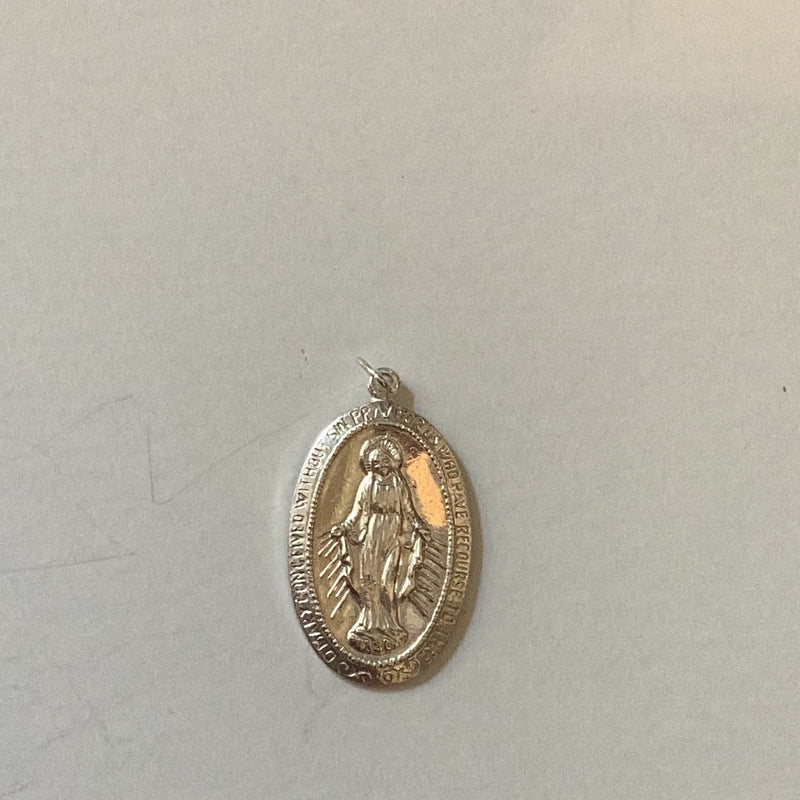 Miraculous Medal in .925 Sterling Silver Necklace