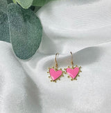 14k Gold & Hot Pink Earrings