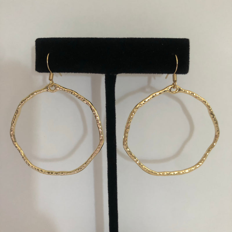 Hammered Gold Hoop Earrings