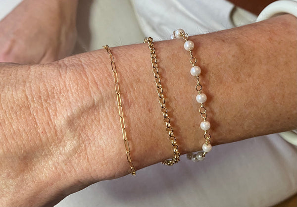 14K Gold fill pearl bracelet