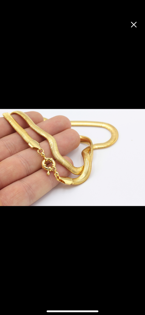 24 K Gold Plate Snake Chain/Necklace