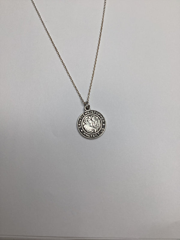 Saint Christopher necklace sterling silver