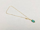 Turquoise & 14K gold anklet