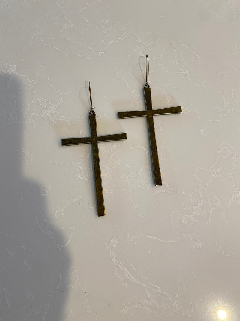 Bold beautiful cross earrings