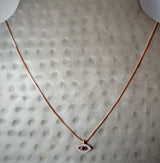 Rose Gold adjustable chain w/Evil Eye Necklace